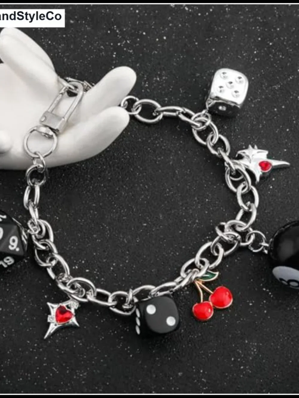 Y2K Dice 8-Ball Zinc Purse Chain Bag Charm Keychain
